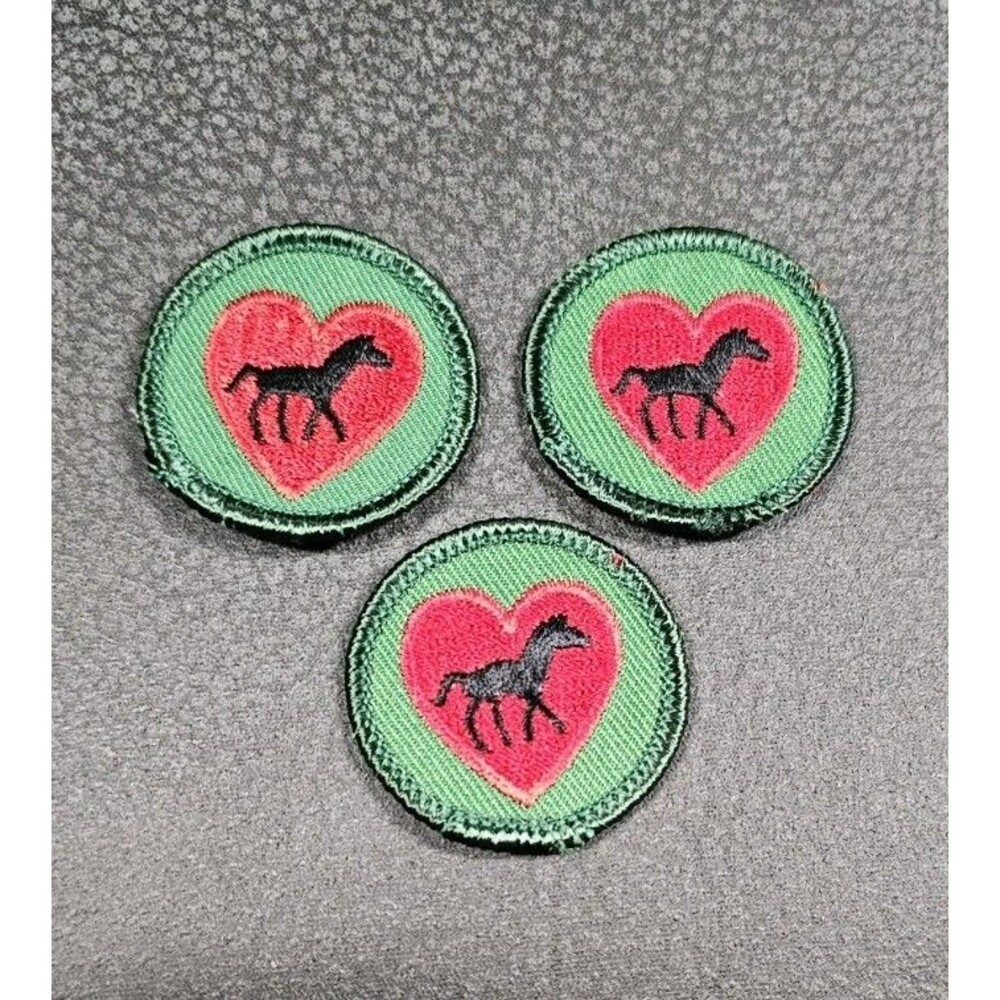 Girl Scout Worlds to Explore Badge Patch Horse Lover Lot of 3 Green Red Black